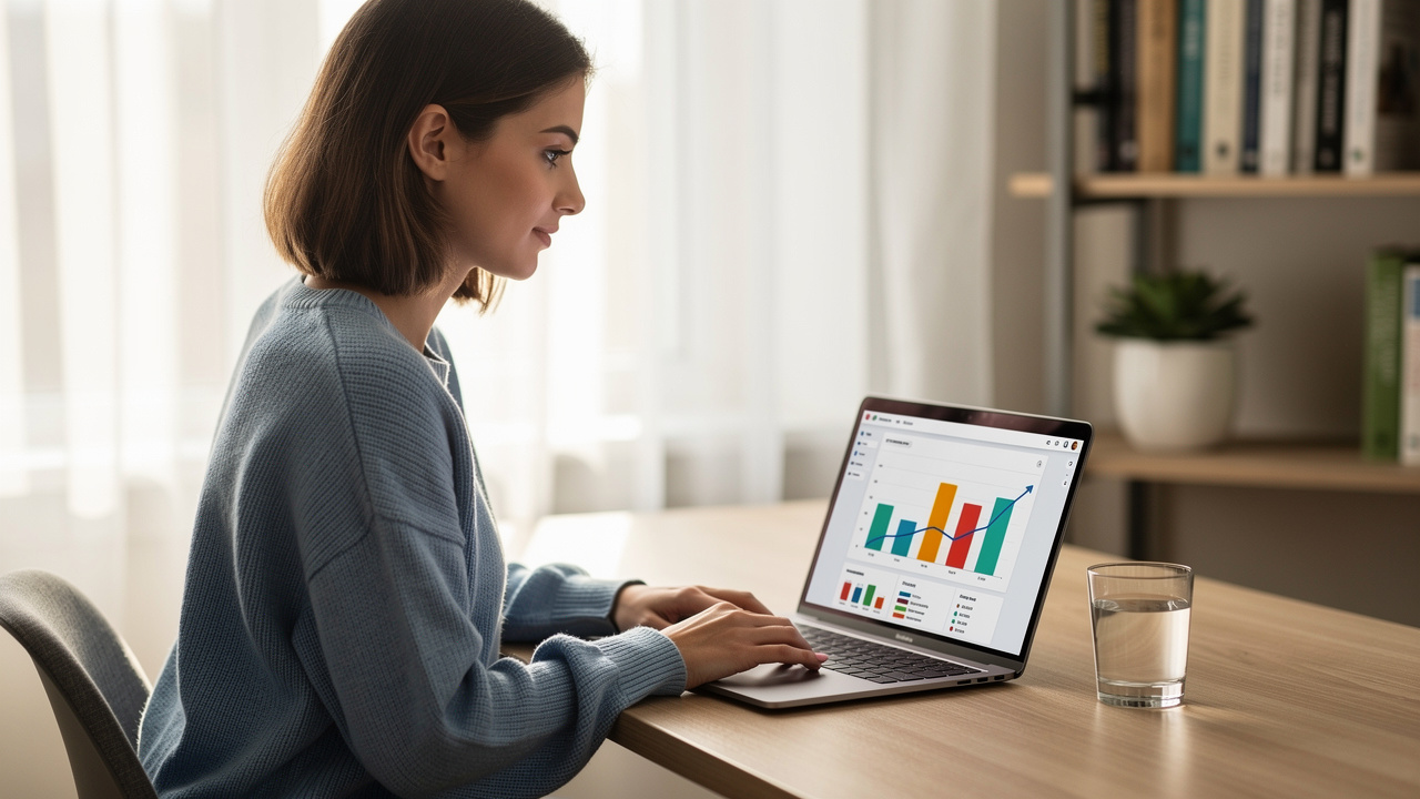 Woman at home office reviewing mortgage offset account options